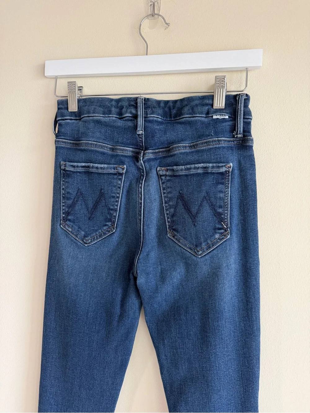 MOTHER High Waisted Looker Skinny Jeans Teaming Up Blue Size 25